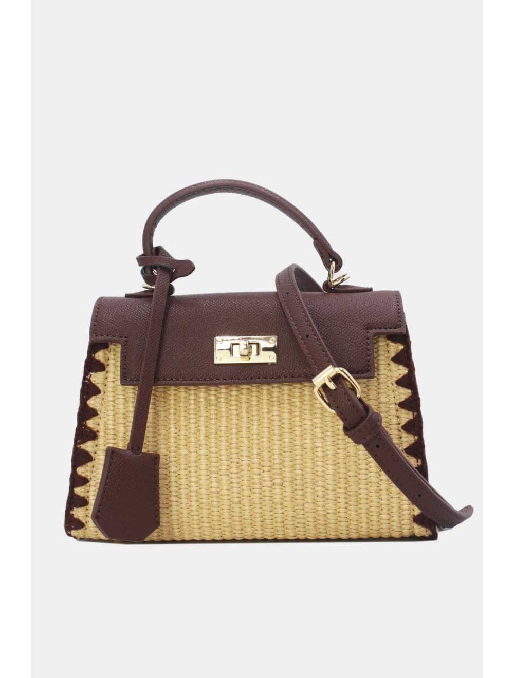 Petit Sac à Main Effet En Paille 25P-6281-Café