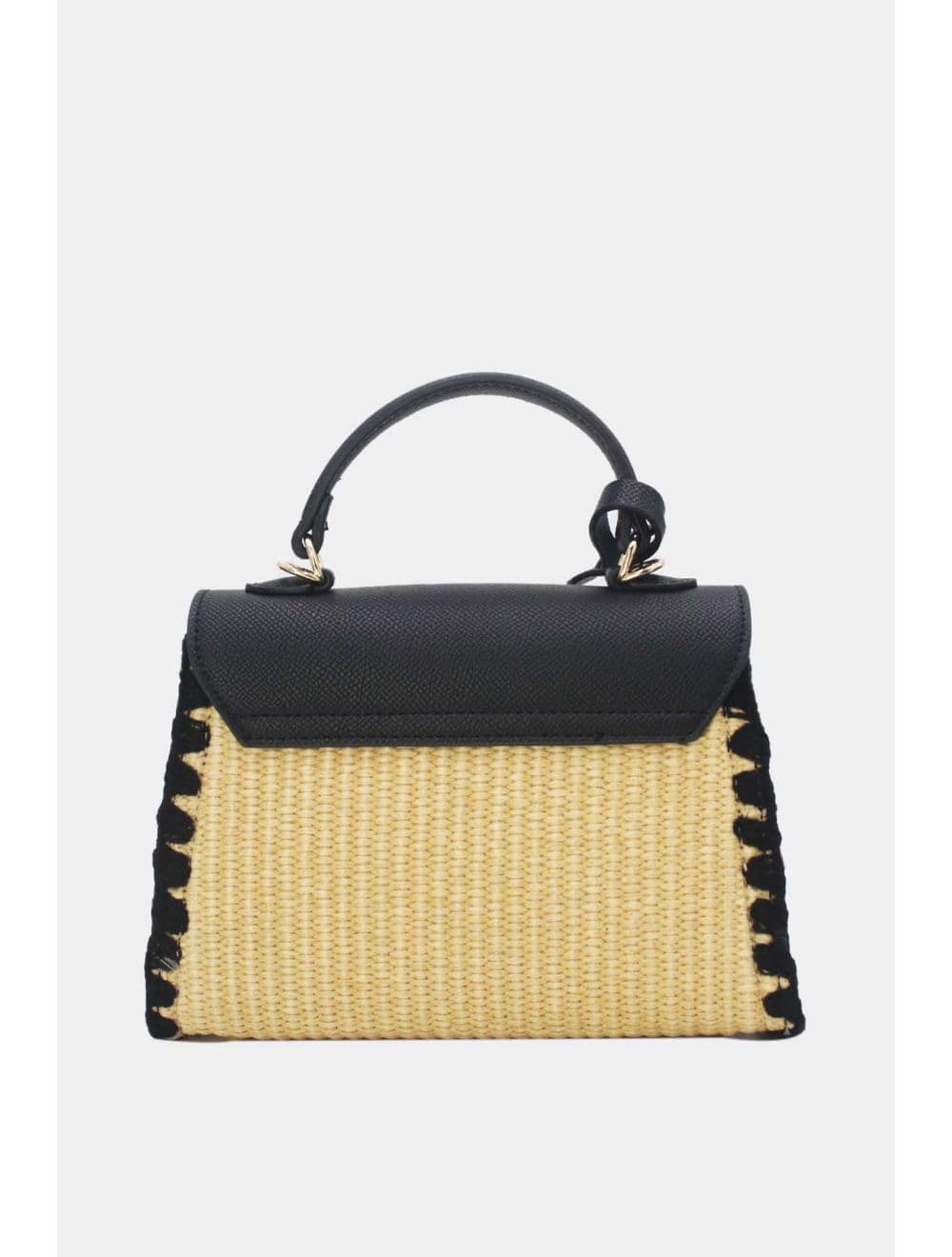 Petit Sac à Main Effet En Paille 25P-6281-Noir — vue 3