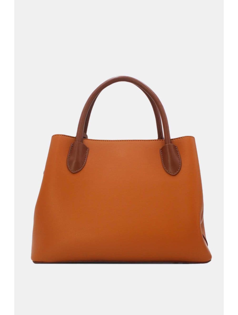 Sac à Main Effet Cuir Lisse Avec Pendentif 25B-6219-Marron — vue 3