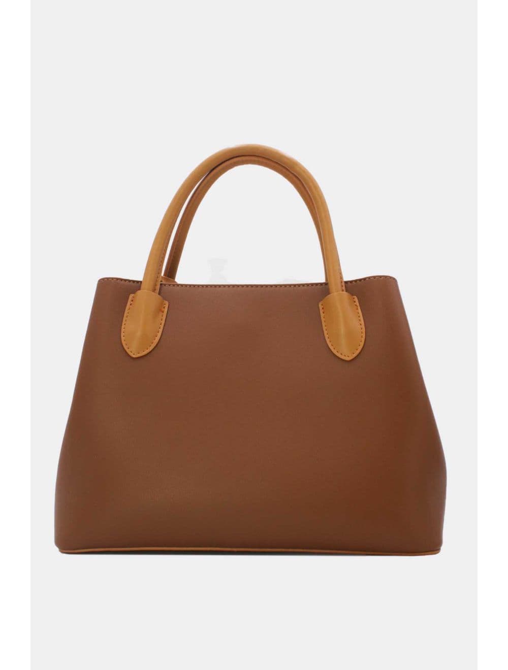 Sac à Main Effet Cuir Lisse Avec Pendentif 25B-6219-Café — vue 3