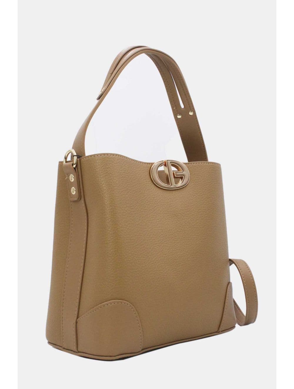 Sac Seau Porté Épaule Effet Cuir Grainé 25P-6162-Kaki — vue 2