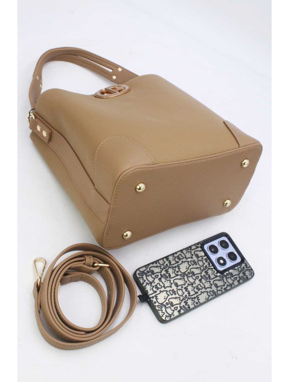 Sac Seau Porté Épaule Effet Cuir Grainé 25P-6162-Kaki — vue 4