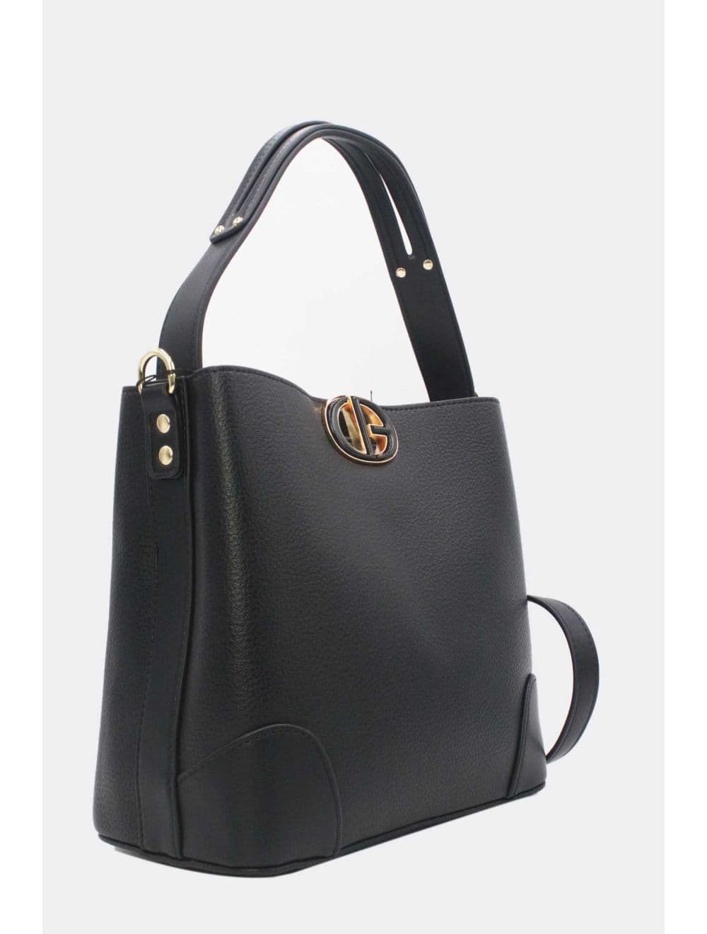 Sac Seau Porté Épaule Effet Cuir Grainé 25P-6162-Noir — vue 2