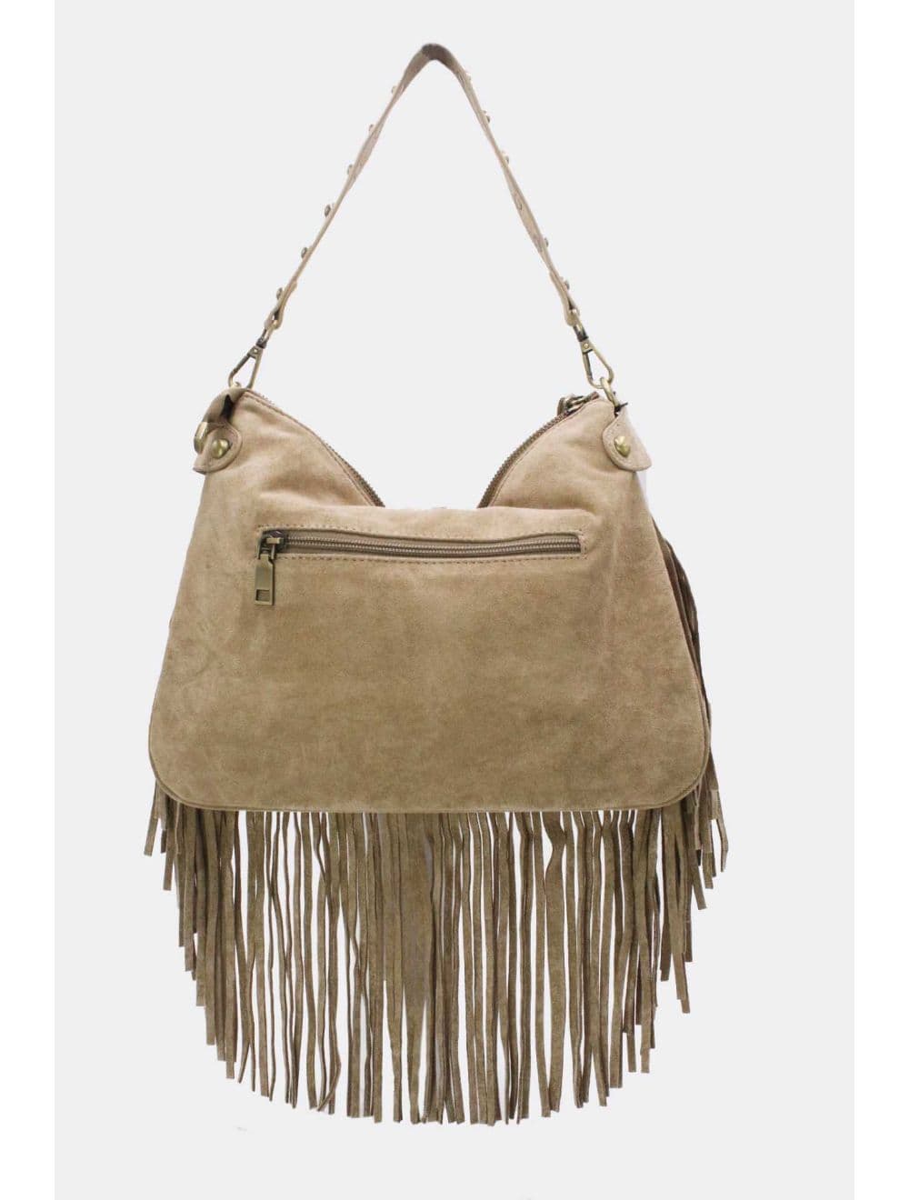 Sac Porté Épaule Velours et Clouté 25B-6178-Bone — vue 3