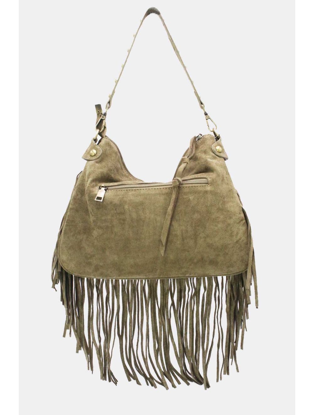 Sac Porté Épaule Velours et Clouté 25B-6178-Vert — vue 4