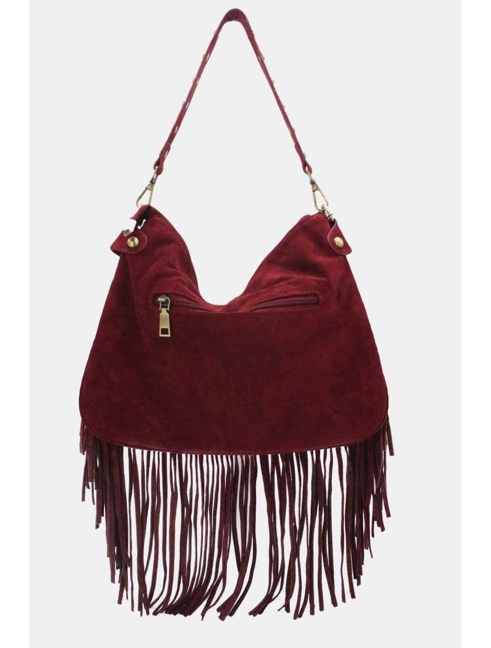 Sac Porté Épaule Velours et Clouté 25B-6178-Rouge — vue 4
