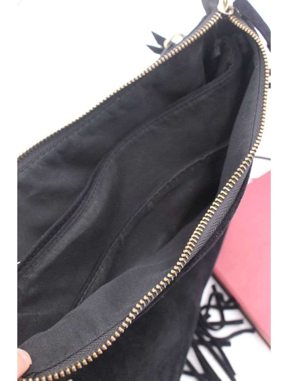 Sac Porté Épaule Velours et Clouté 25B-6178-Noir — vue 5