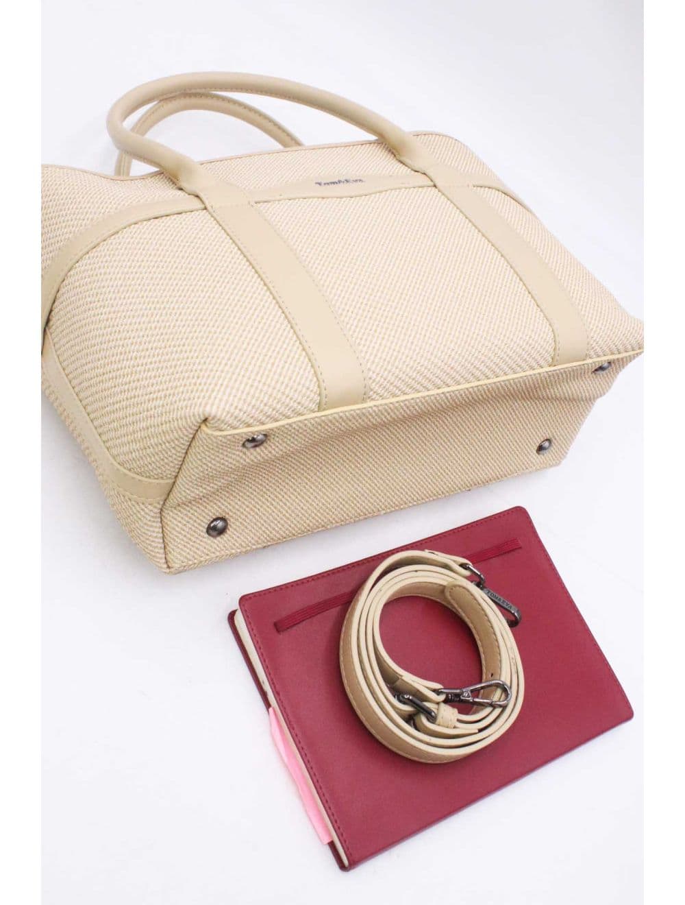 Sac à Main Effet Tissu Transformable 25B-6153-Beige — vue 4