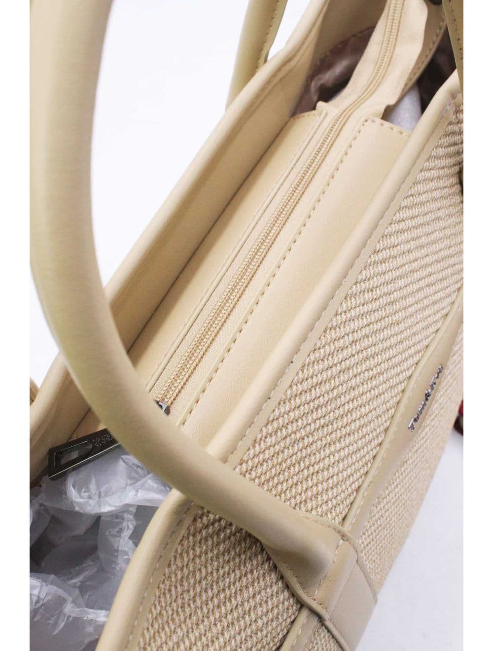 Sac à Main Effet Tissu Transformable 25B-6153-Beige — vue 5