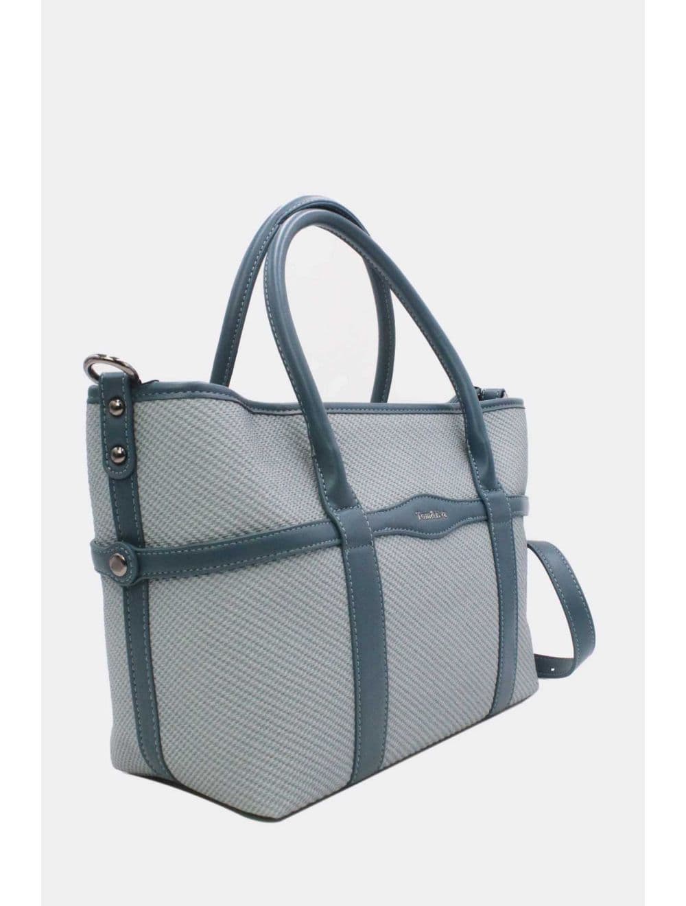 Sac à Main Effet Tissu Transformable 25B-6153-Bleu — vue 2