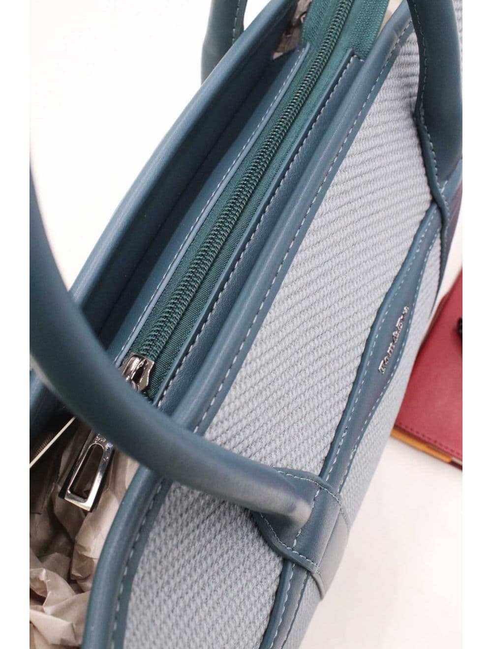Sac à Main Effet Tissu Transformable 25B-6153-Bleu — vue 5