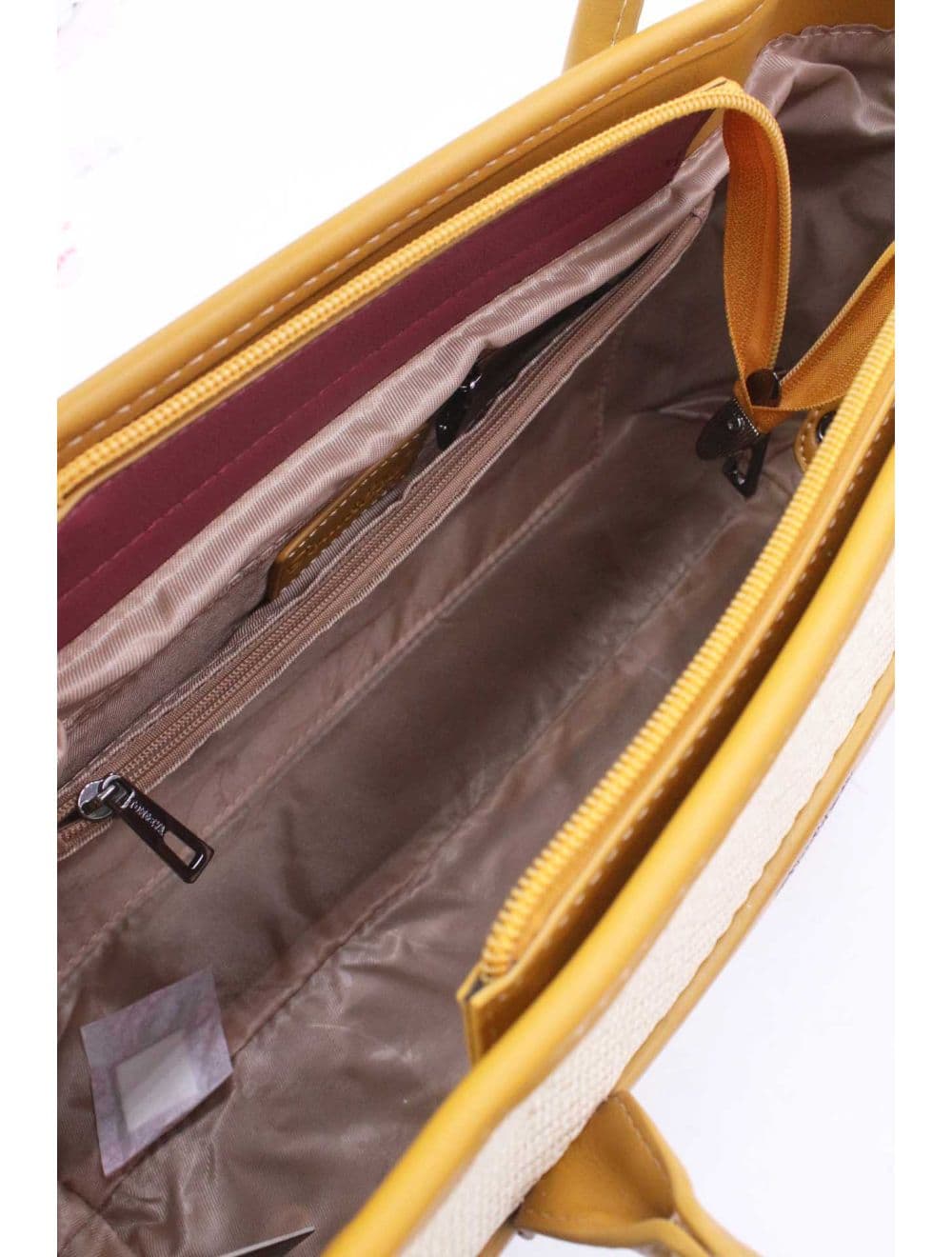Sac à Main Effet Tissu Transformable 25B-6153-Jaune