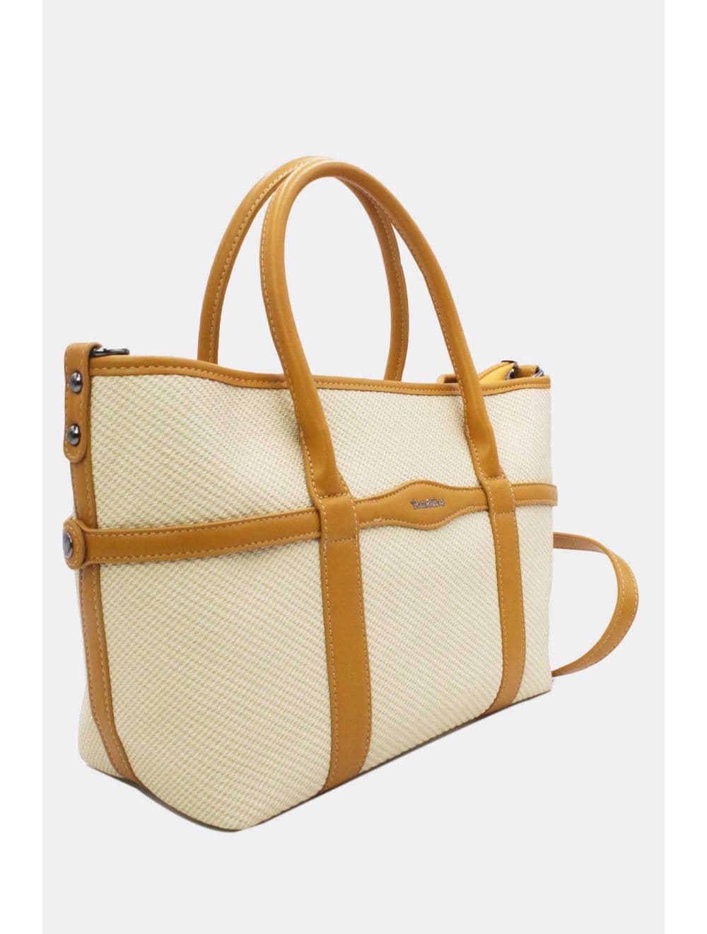 Sac à Main Effet Tissu Transformable 25B-6153-Jaune — vue 3