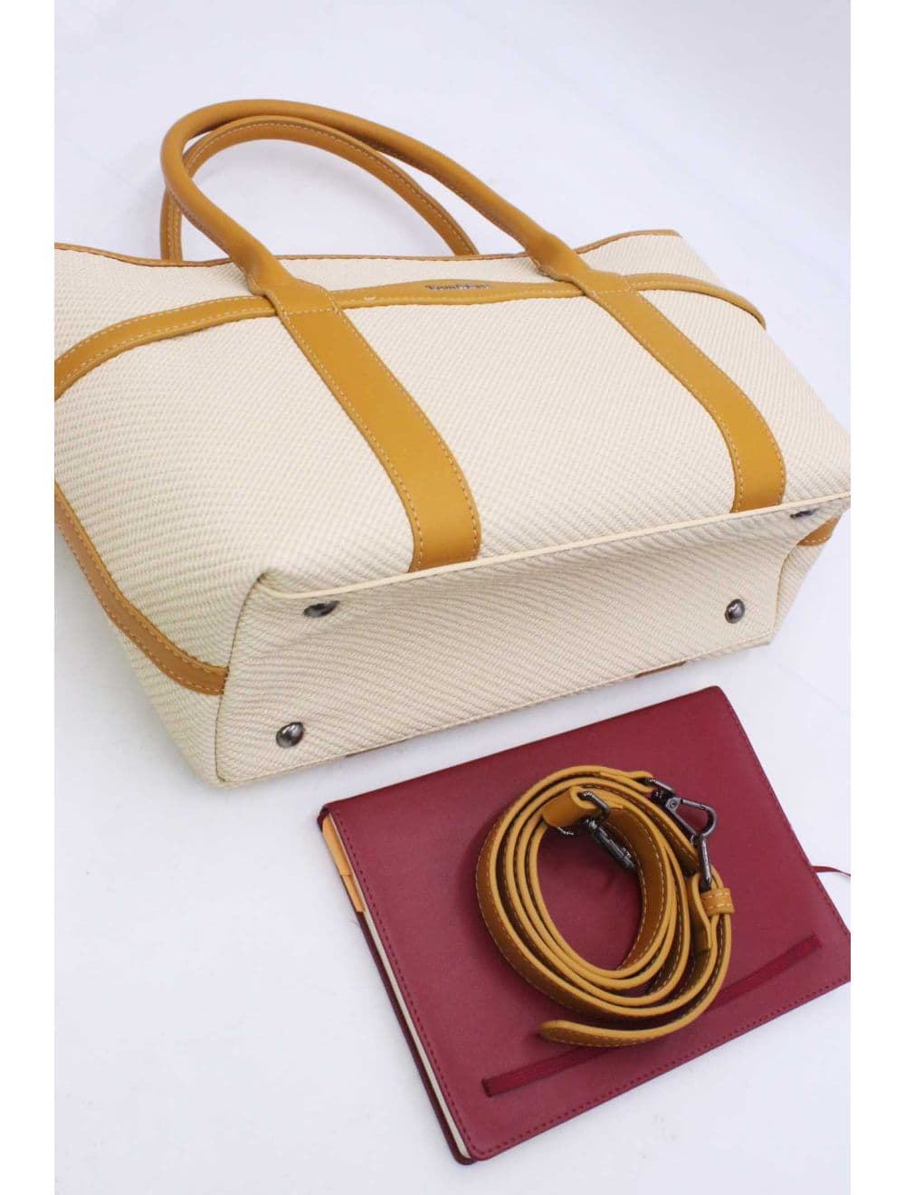 Sac à Main Effet Tissu Transformable 25B-6153-Jaune — vue 5