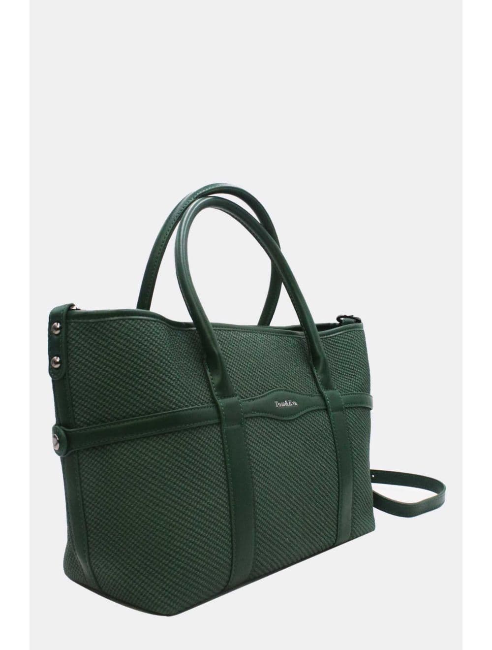 Sac à Main Effet Tissu Transformable 25B-6153-Vert — vue 3