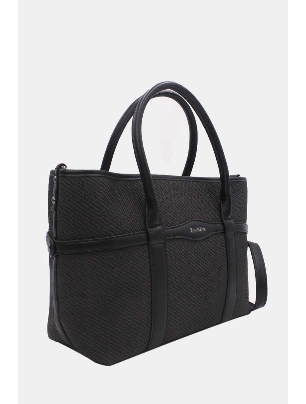 Sac à Main Effet Tissu Transformable 25B-6153-Noir — vue 2