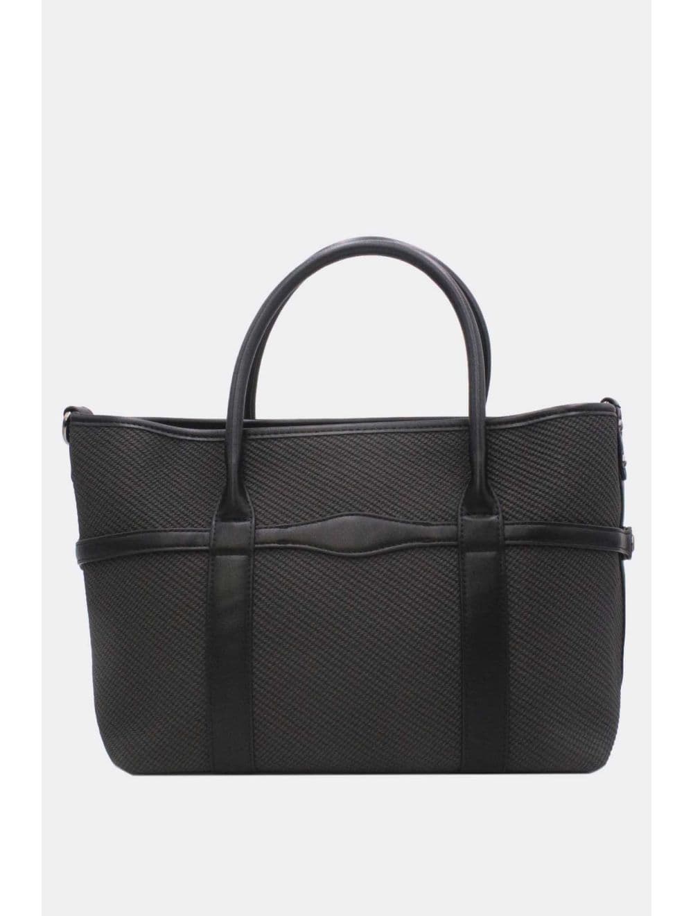 Sac à Main Effet Tissu Transformable 25B-6153-Noir — vue 3