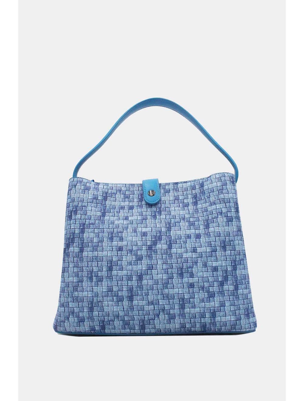 Sac Seau Double Porté Effet Tissu 24B-6105-Bleu — vue 3