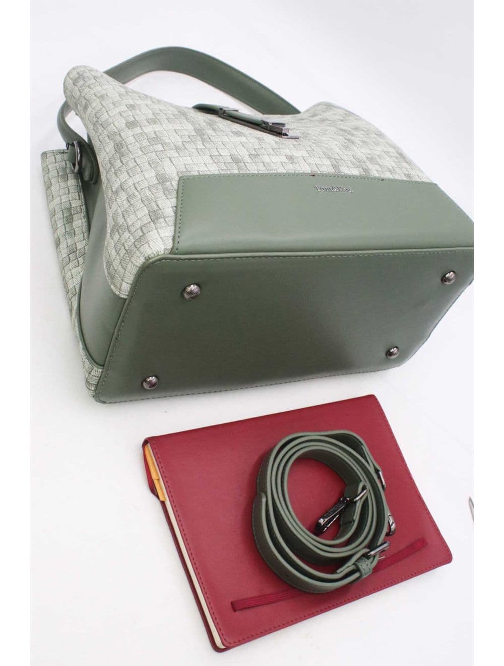 Sac Seau Double Porté Effet Tissu 24B-6105-Vert — vue 4
