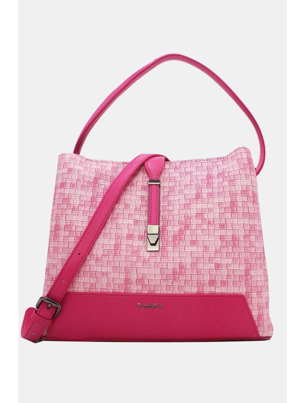 Sac Seau Double Porté Effet Tissu 24B-6105-Pink — vue 2
