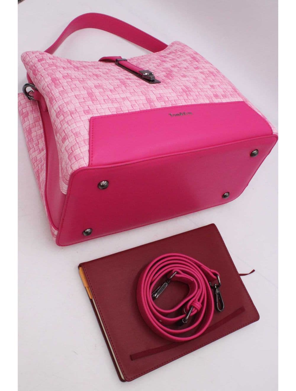 Sac Seau Double Porté Effet Tissu 24B-6105-Pink — vue 5