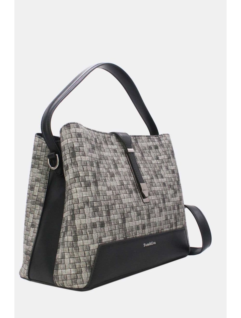 Sac Seau Double Porté Effet Tissu 24B-6105-Noir — vue 3