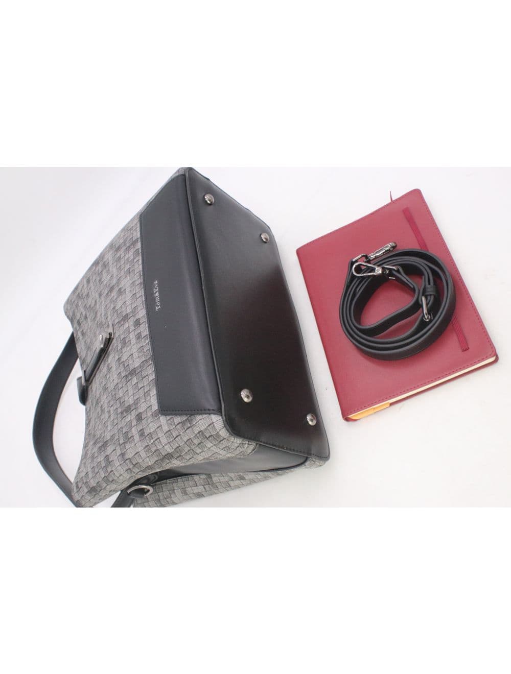 Sac Seau Double Porté Effet Tissu 24B-6105-Noir — vue 5
