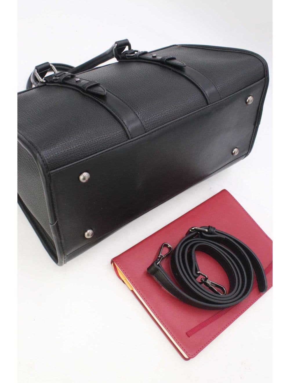 Sac Docteur Effet En Paille 25B-6228-Noir — vue 5