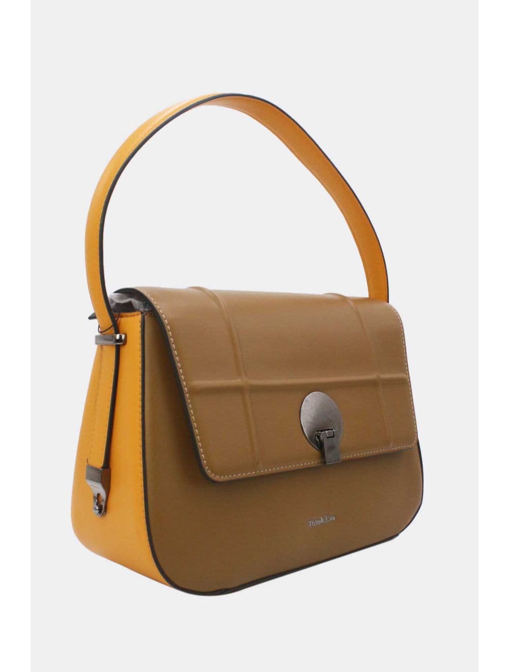 Sac Double Porté Bicolore 25B-6227-Taupe/Yellow — vue 3