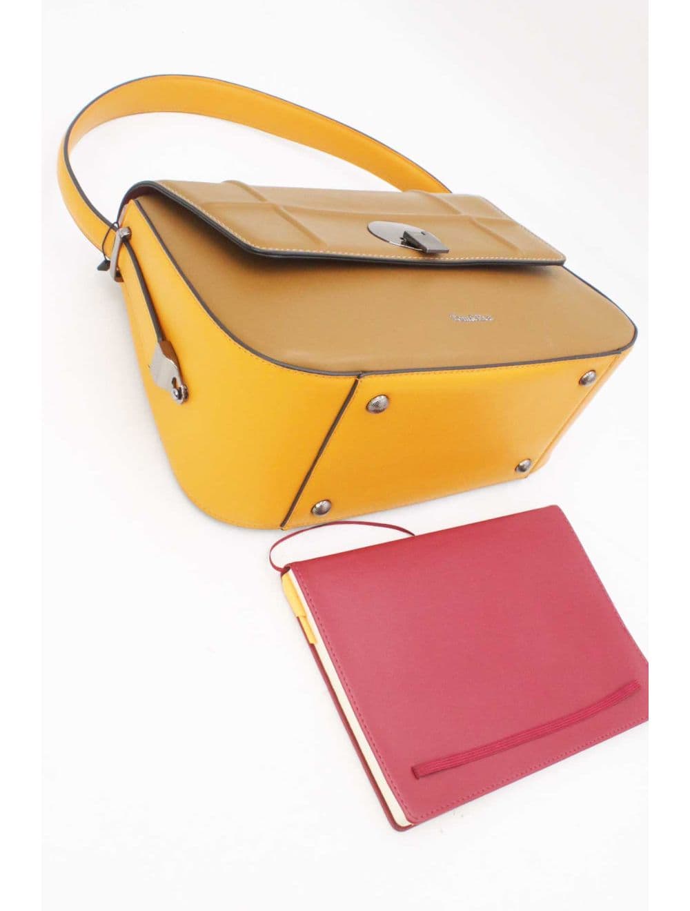 Sac Double Porté Bicolore 25B-6227-Taupe/Yellow — vue 5