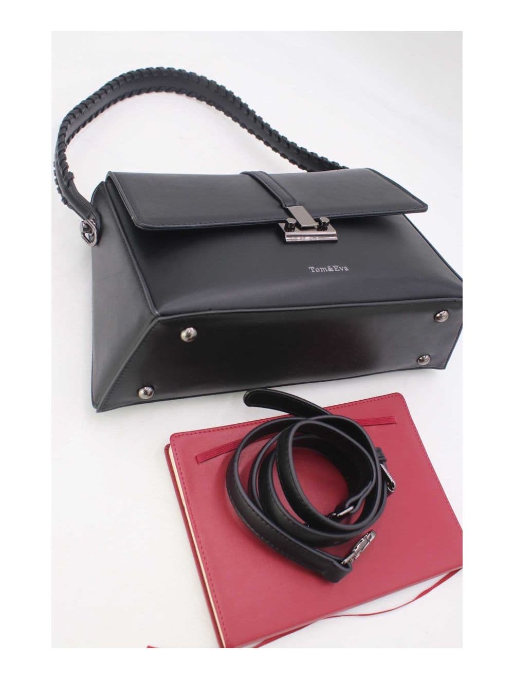 Sac Porté Épaule  à Coutures 24B-6126-Noir — vue 4