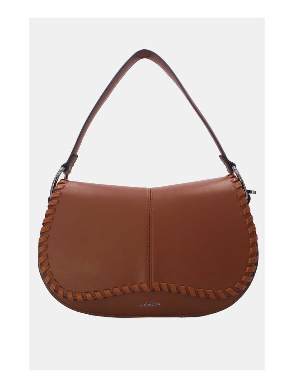 Sac Porté Épaule  à Coutures Épaisses 24B-6023-Coffee/Brown