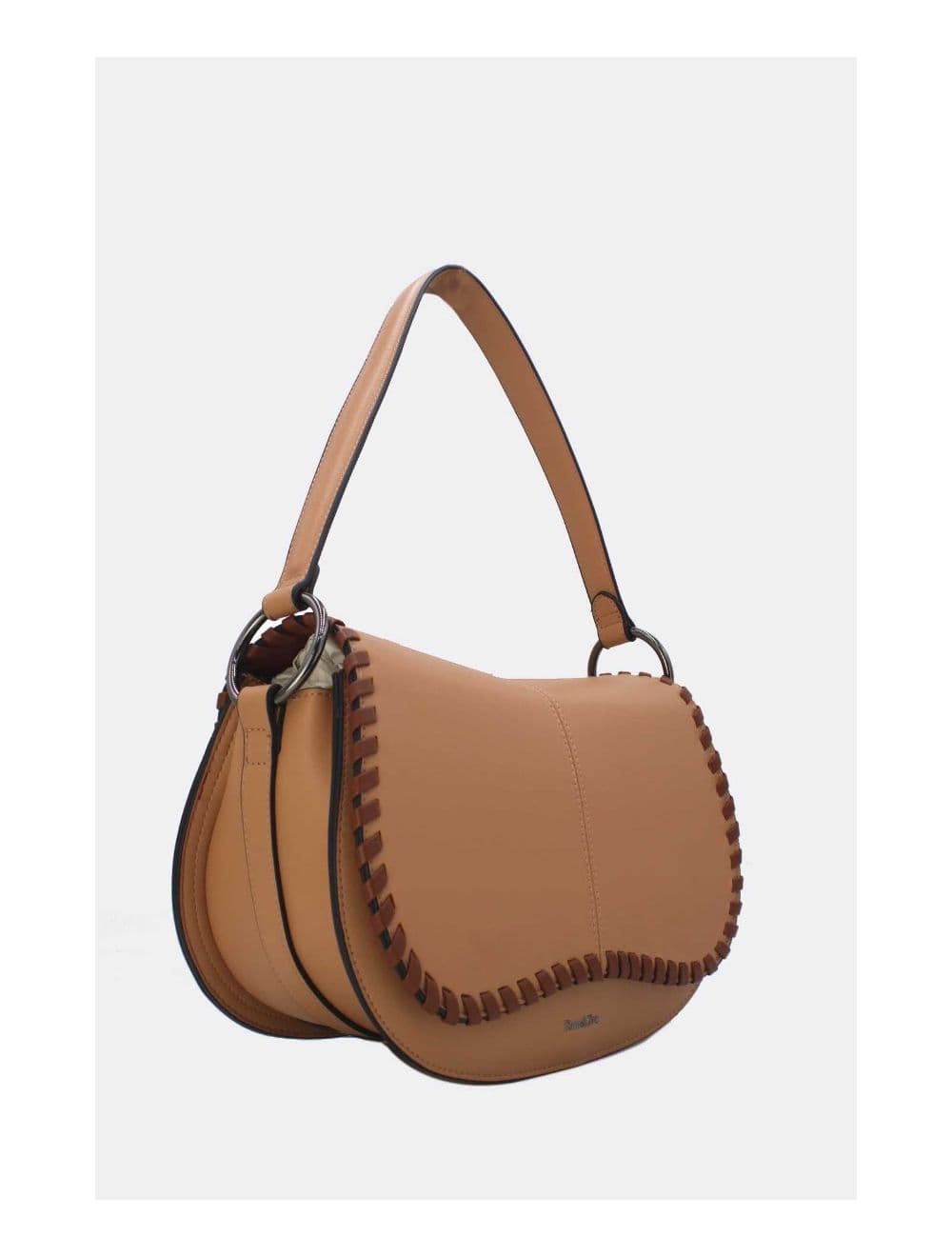 Sac Porté Épaule  à Coutures Épaisses 24B-6023-Apricot/Coffee — vue 2