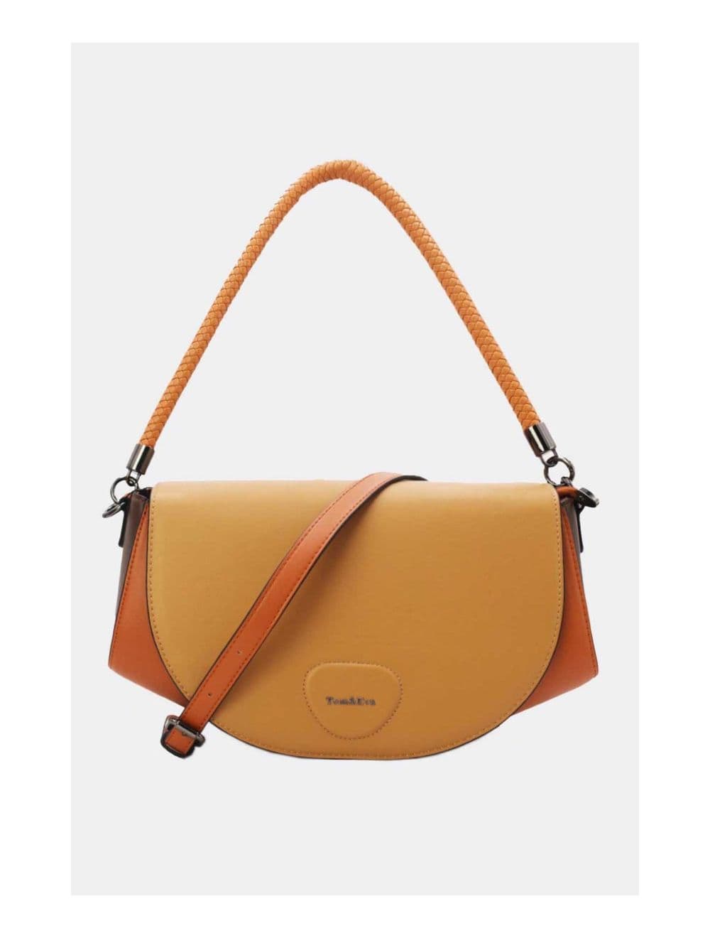Sac Porté Épaule Tricolore 24B-6012-Brown/Coffee/Apricot