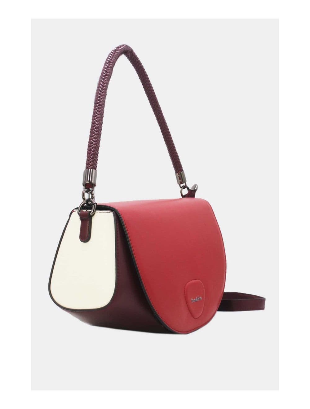 Sac Porté Épaule Tricolore 24B-6012-D.red/White/Wine — vue 2