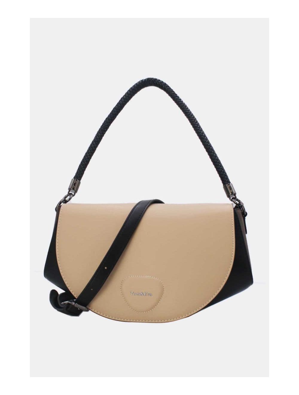 Sac Porté Épaule Tricolore 24B-6012-Black/Coffee/Khaki