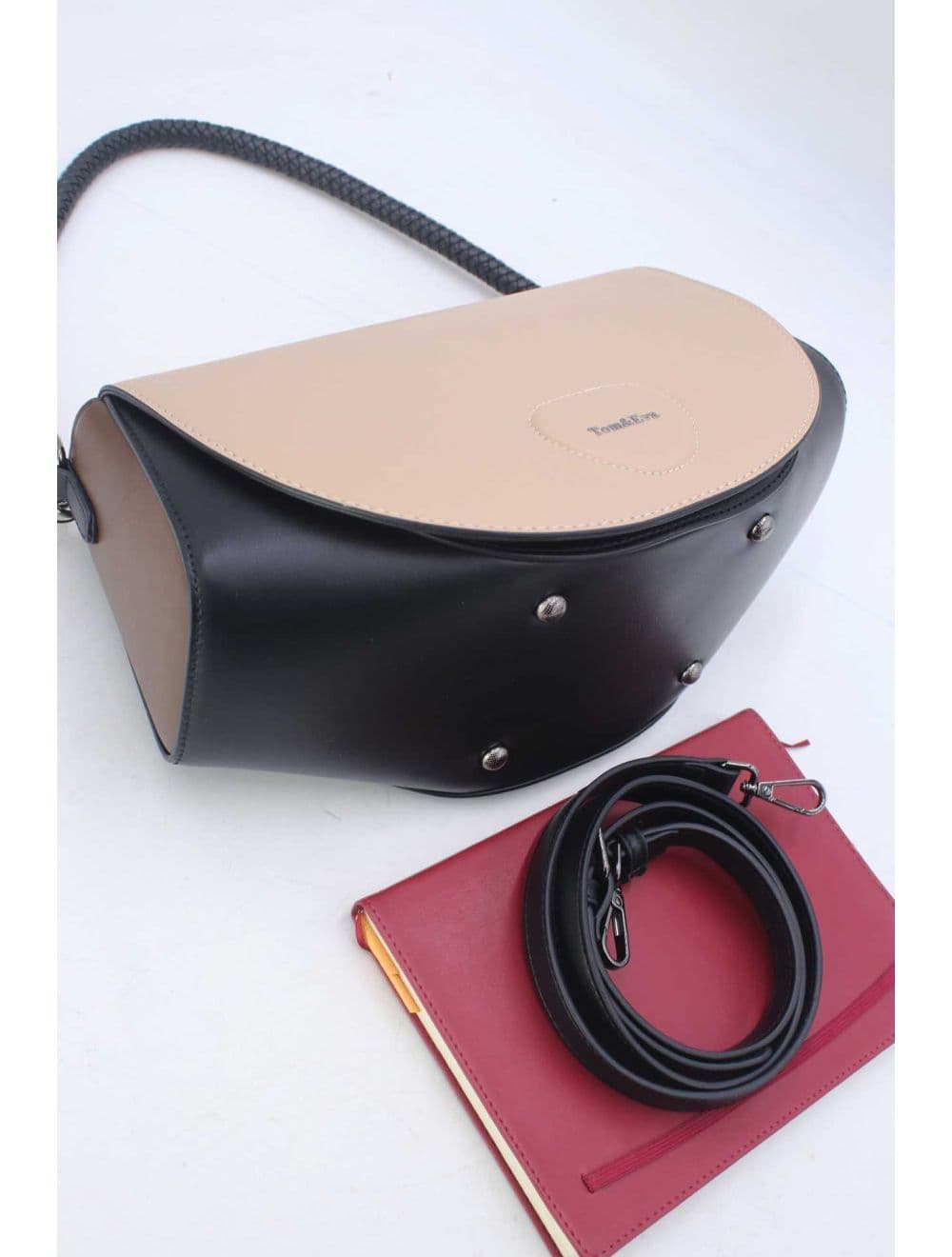 Sac Porté Épaule Tricolore 24B-6012-Black/Coffee/Khaki — vue 4