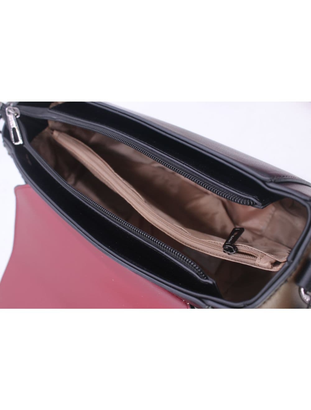 Sac Porté Épaule Tricolore 24B-6012-Black/Coffee/Khaki — vue 5