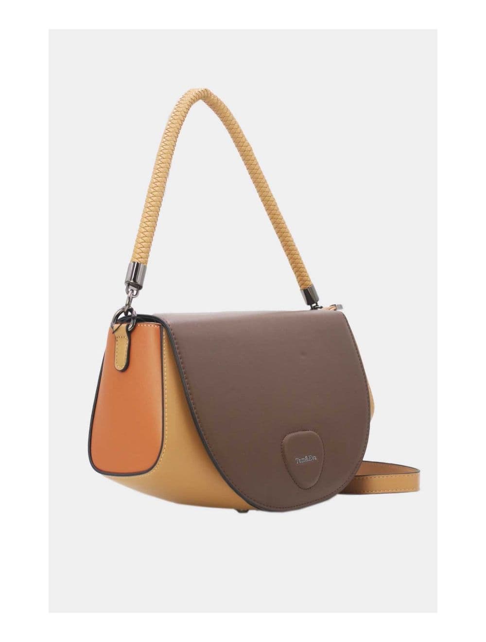 Sac Porté Épaule Tricolore 24B-6012-Apricot/Brown/Coffee — vue 2