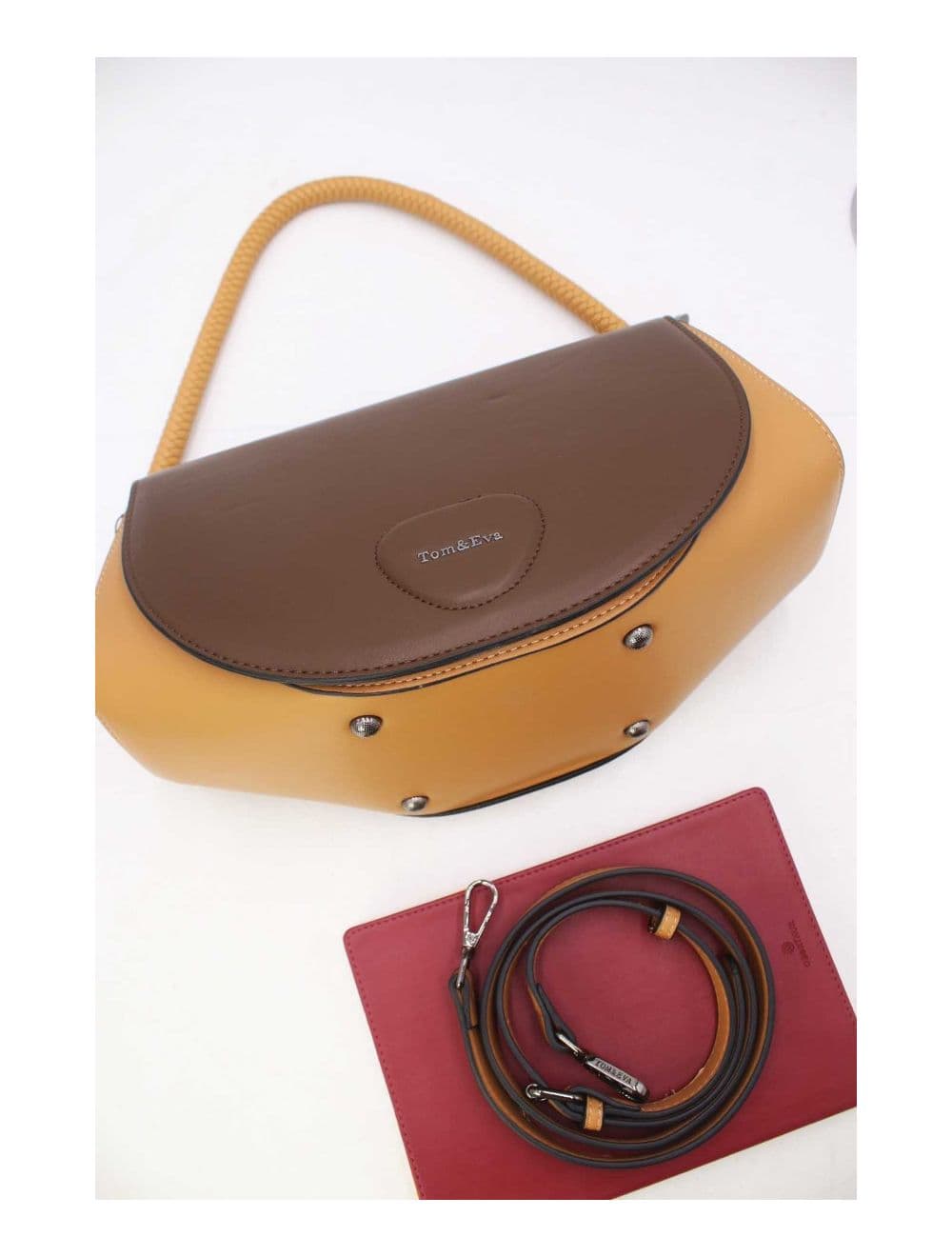 Sac Porté Épaule Tricolore 24B-6012-Apricot/Brown/Coffee — vue 4