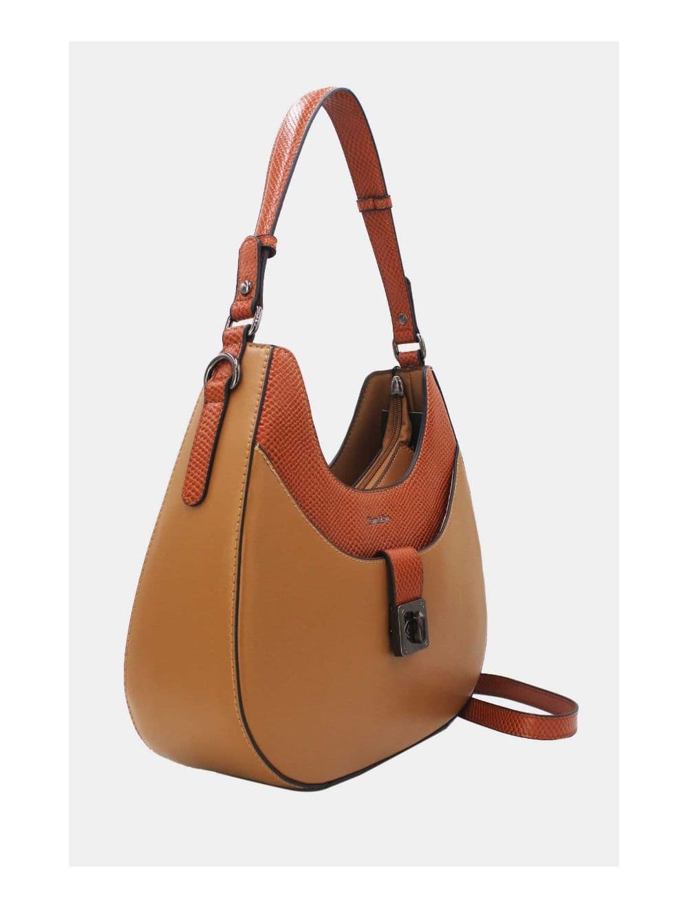 Sac Porté Épaule Effet Serpent 24B-6100-Apricot/Brown — vue 3