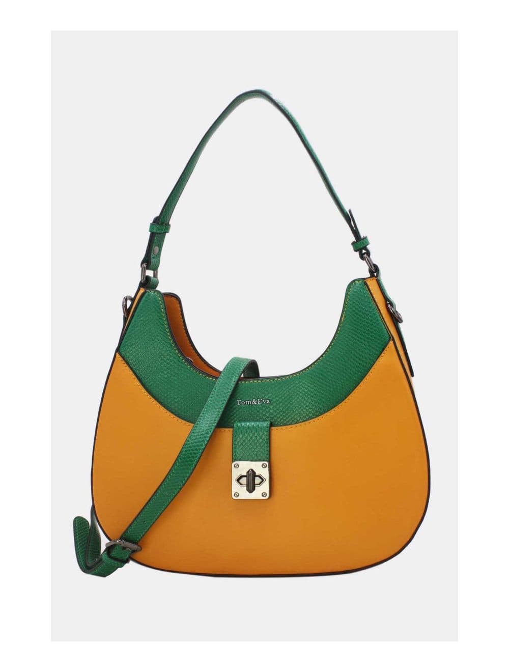 Sac Porté Épaule Effet Serpent 24B-6100-Yellow/Green — vue 2