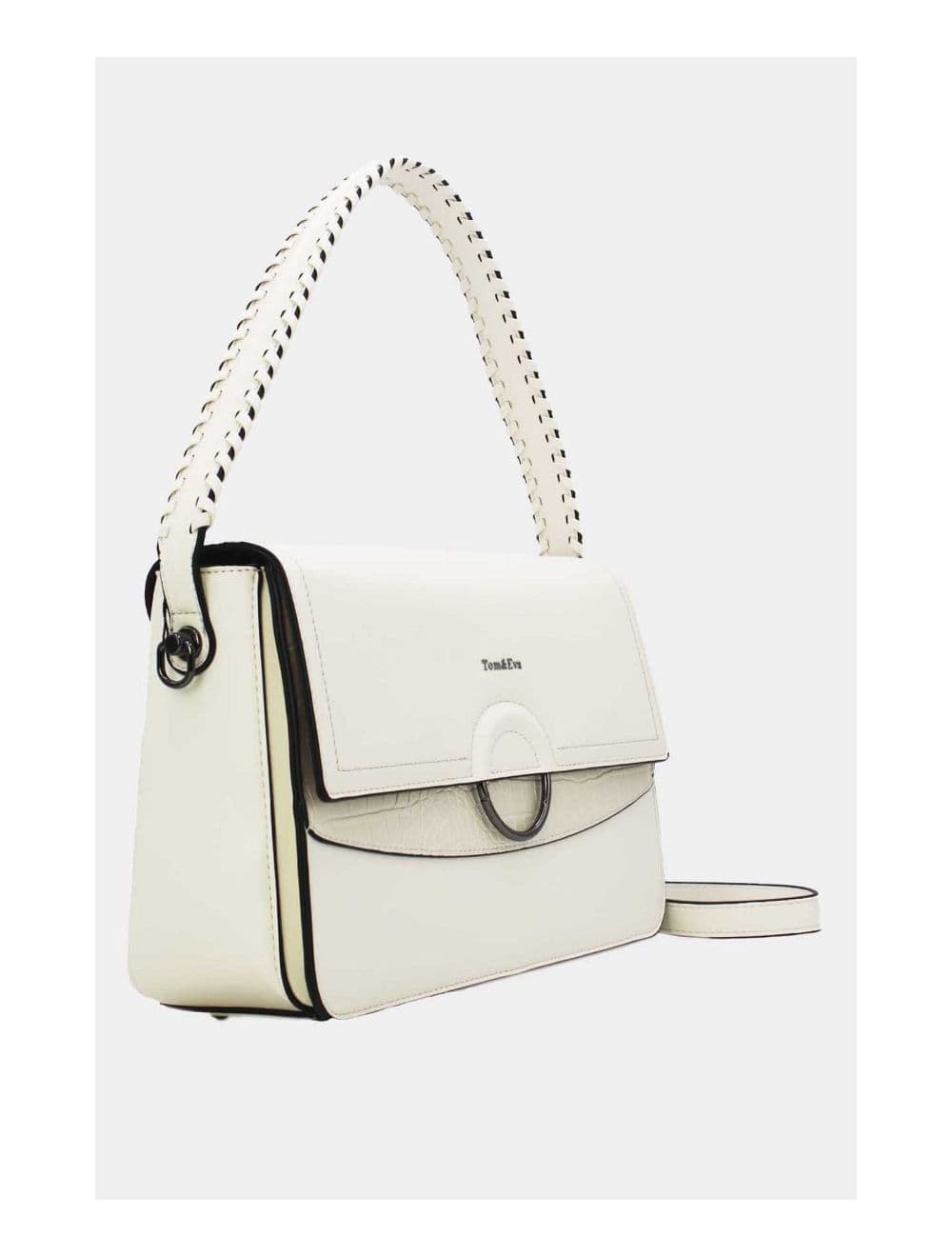 Sac Porté Épaule Femme Patchwork 24B-6031-Blanc — vue 2