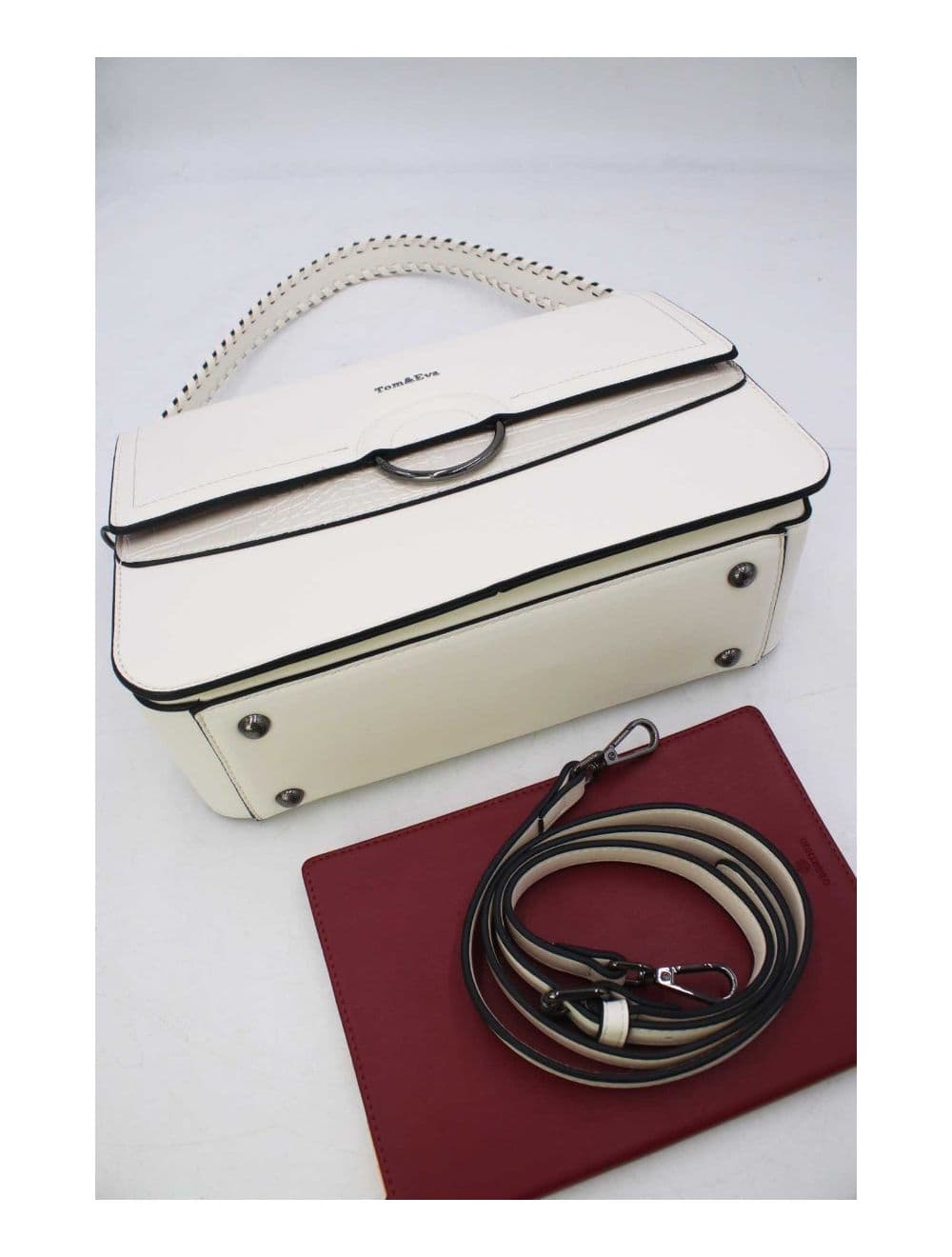 Sac Porté Épaule Femme Patchwork 24B-6031-Blanc — vue 4