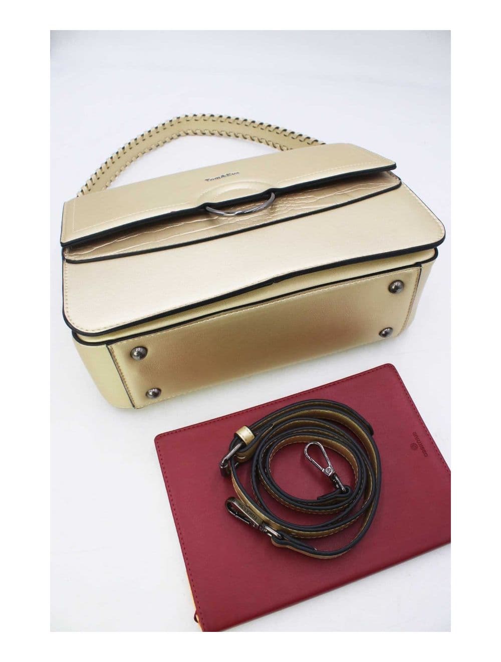 Sac Porté Épaule Femme Patchwork 24B-6031-Doré — vue 5