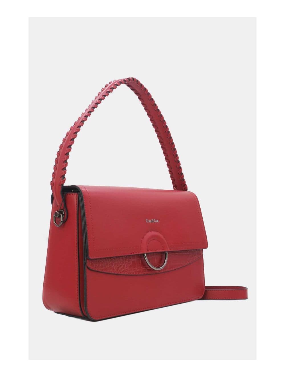 Sac Porté Épaule Femme Patchwork 24B-6031-Rouge — vue 3