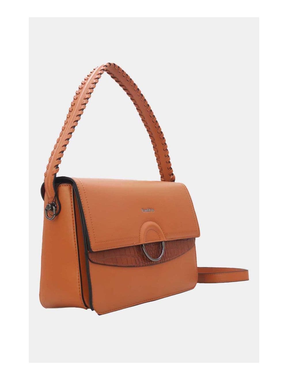 Sac Porté Épaule Femme Patchwork 24B-6031-Marron — vue 3