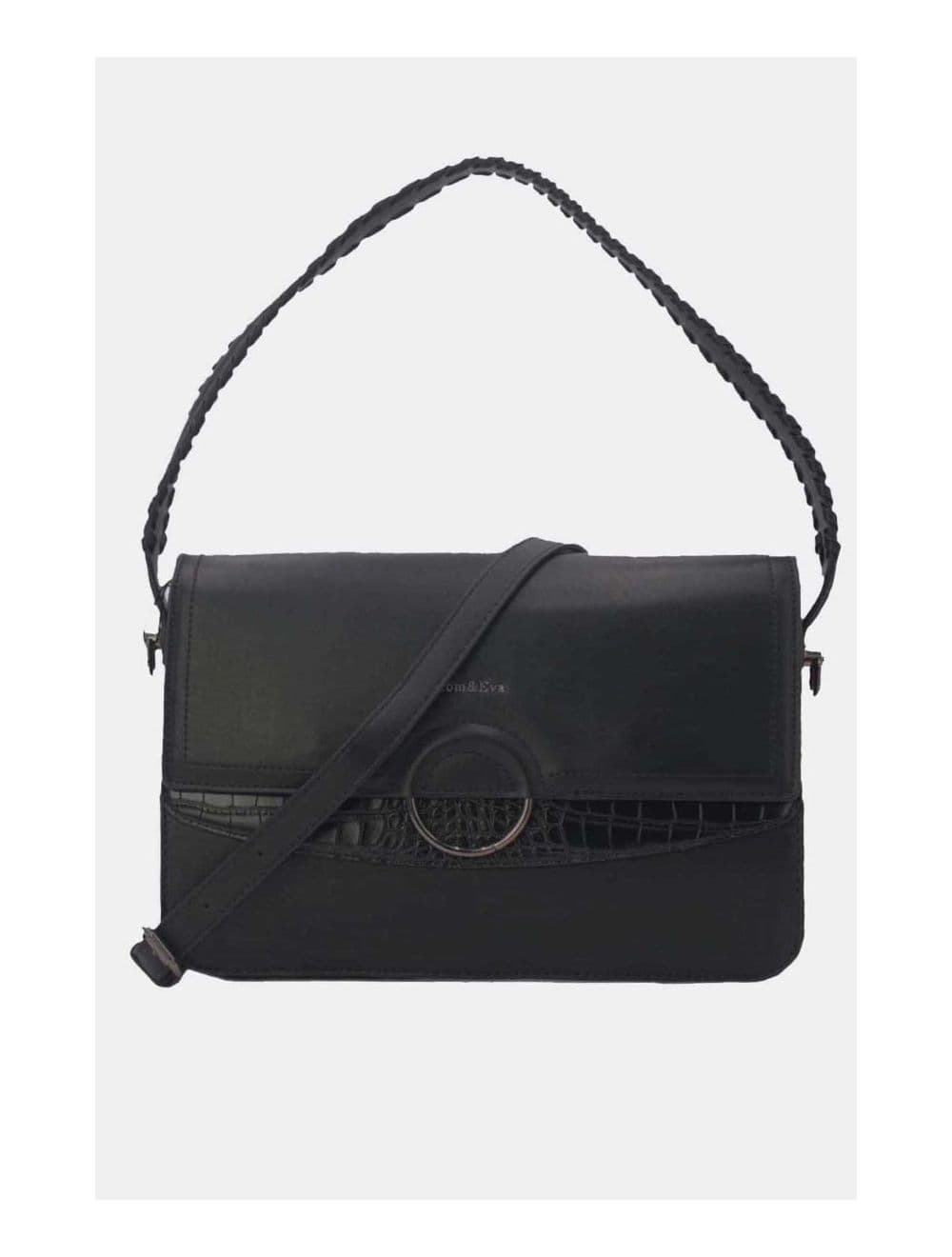Sac Porté Épaule Femme Patchwork 24B-6031-Noir