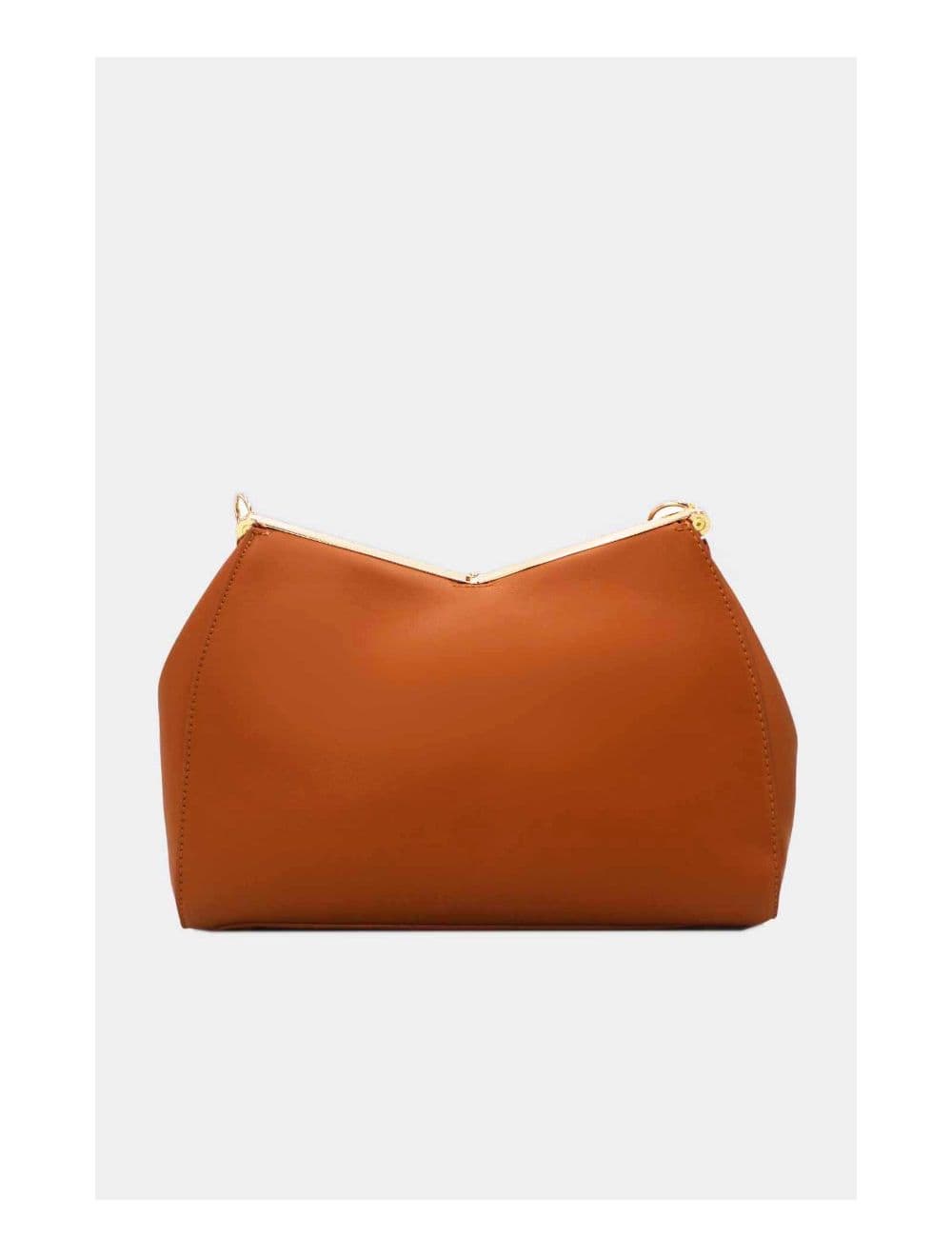 Sac Hobo Effet Cuir Verni Fermoir Métal 24B-5922-Marron — vue 4