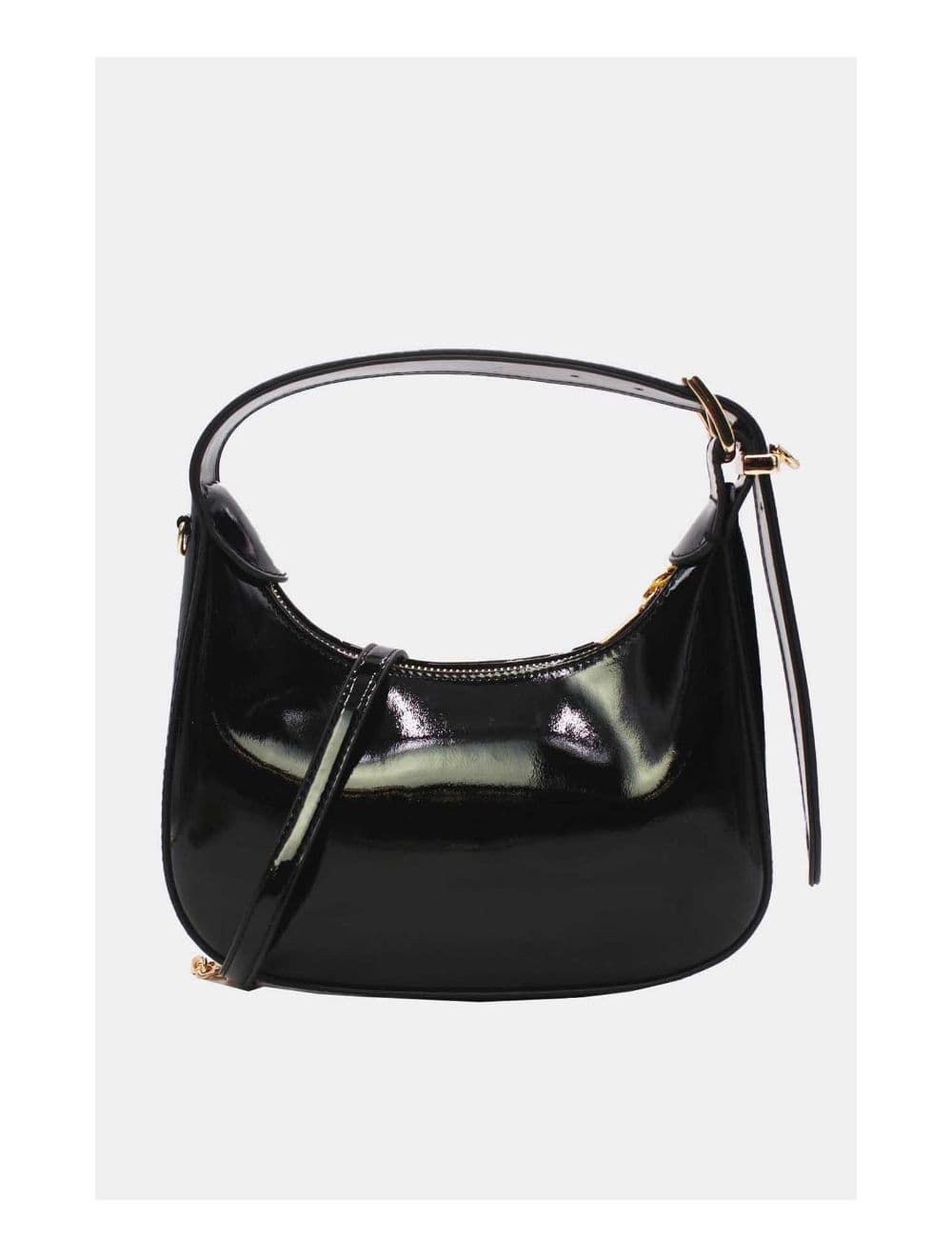 Sac Porté Épaule Demi Lune Verni Forme Croissant 24P-5910-Noir — vue 2